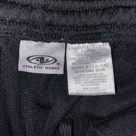 Athletic Works Black + Side White Stripe Open Ends Track Pants - EUC - LP - Picture 4 of 4